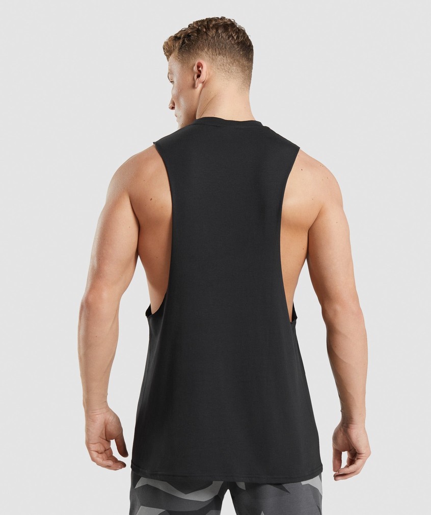 Black Men's Gymshark Critical 2.0 Drop Arm Tank | USA-50923