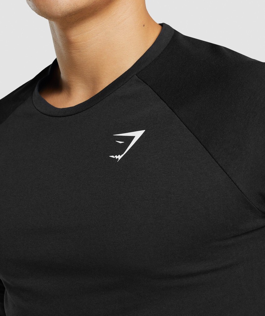 Black Men's Gymshark Critical 2.0 Long Sleeve T-Shirts | USA-27809