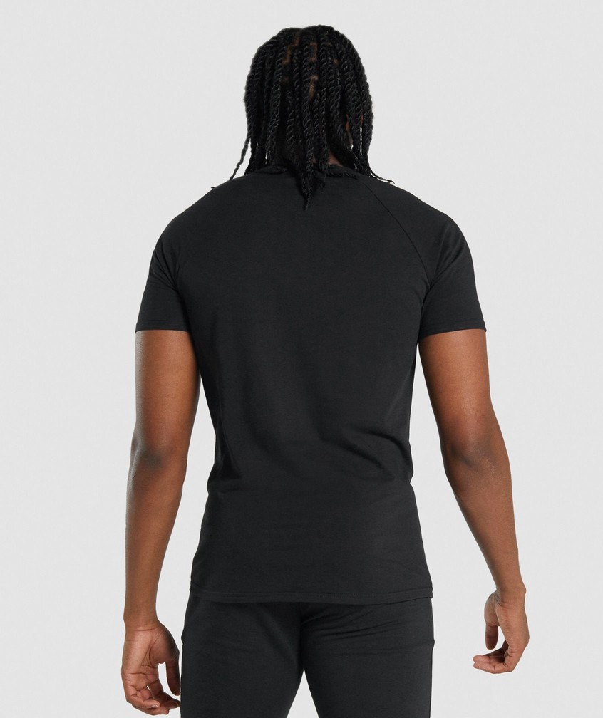 Black Men's Gymshark Critical 2.0 T-Shirts | USA-75349