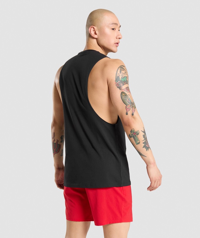 Black Men's Gymshark Critical Drop Arm Tank | USA-21730