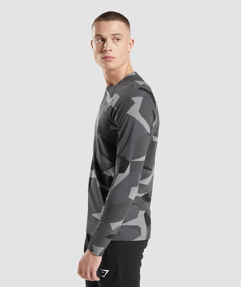 Black Men's Gymshark Critical Long Sleeve T-Shirts | USA-93650