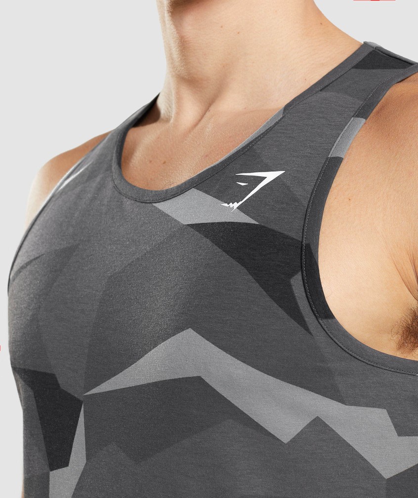 Black Men's Gymshark Critical Tank | USA-70148