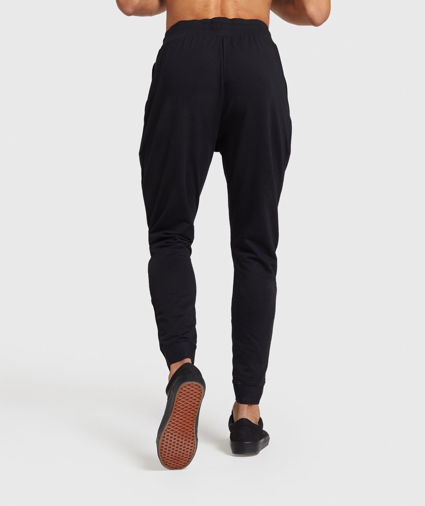 Black Men's Gymshark Critical Zip Joggers | USA-79652