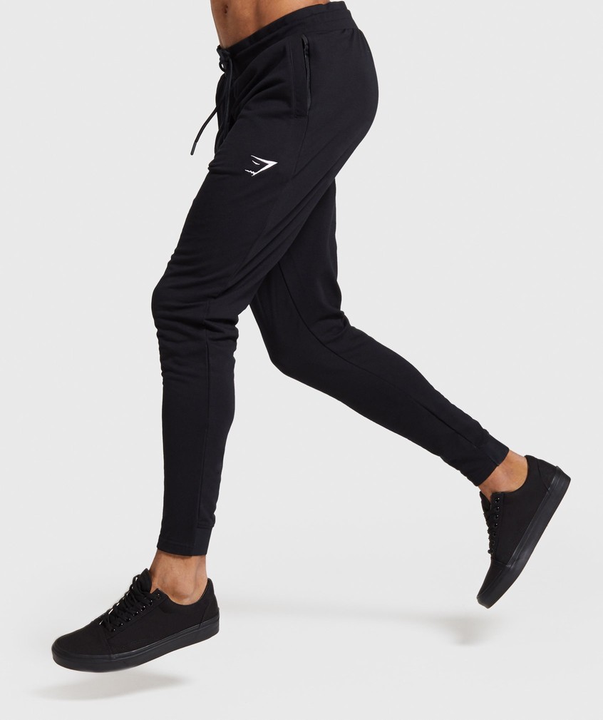 Black Men's Gymshark Critical Zip Joggers | USA-79652