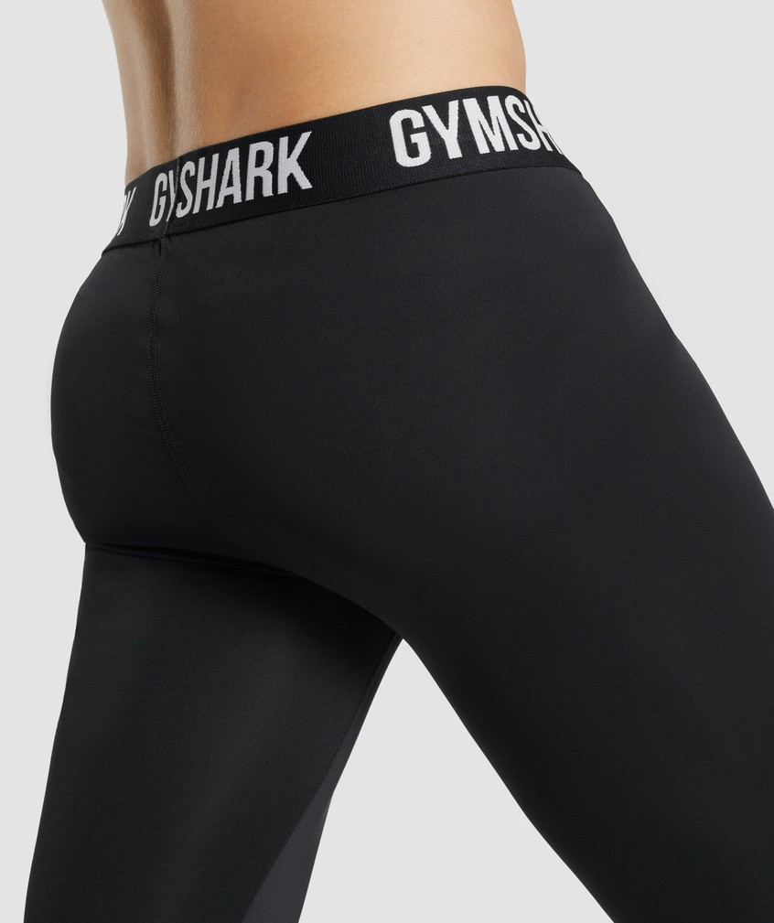 Black Men's Gymshark Element Baselayer Leggings | USA-23189