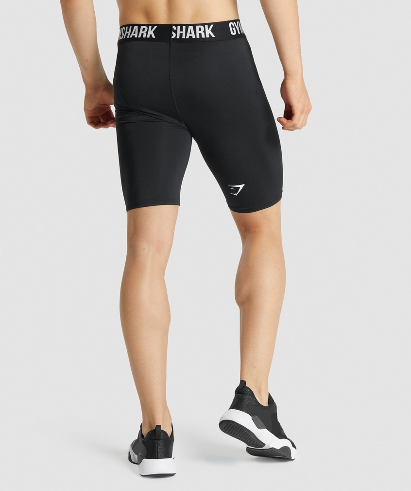 Black Men's Gymshark Element Baselayer Shorts | USA-61549