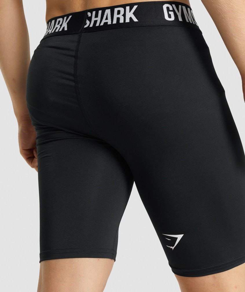 Black Men's Gymshark Element Baselayer Shorts | USA-61549