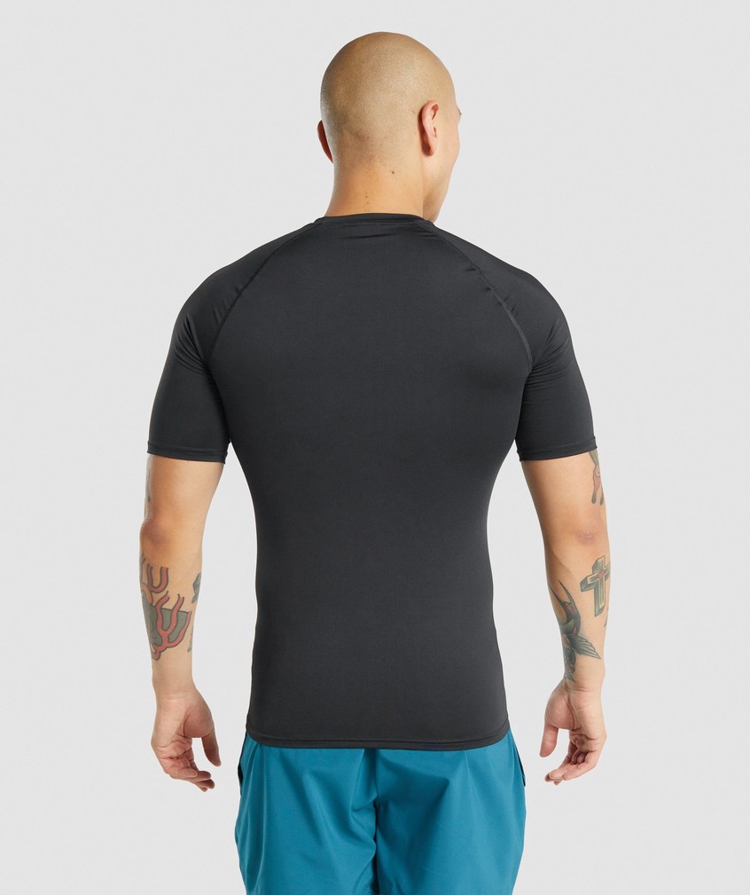 Black Men's Gymshark Element Baselayer T-Shirts | USA-06134