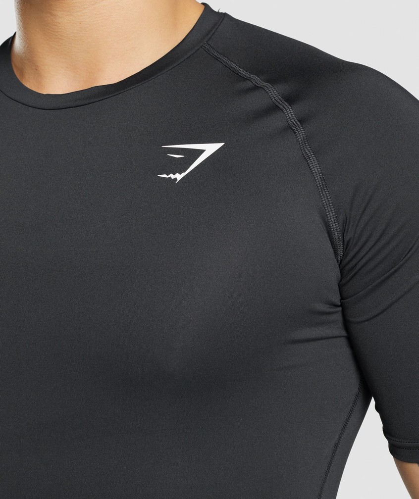 Black Men's Gymshark Element Baselayer T-Shirts | USA-06134