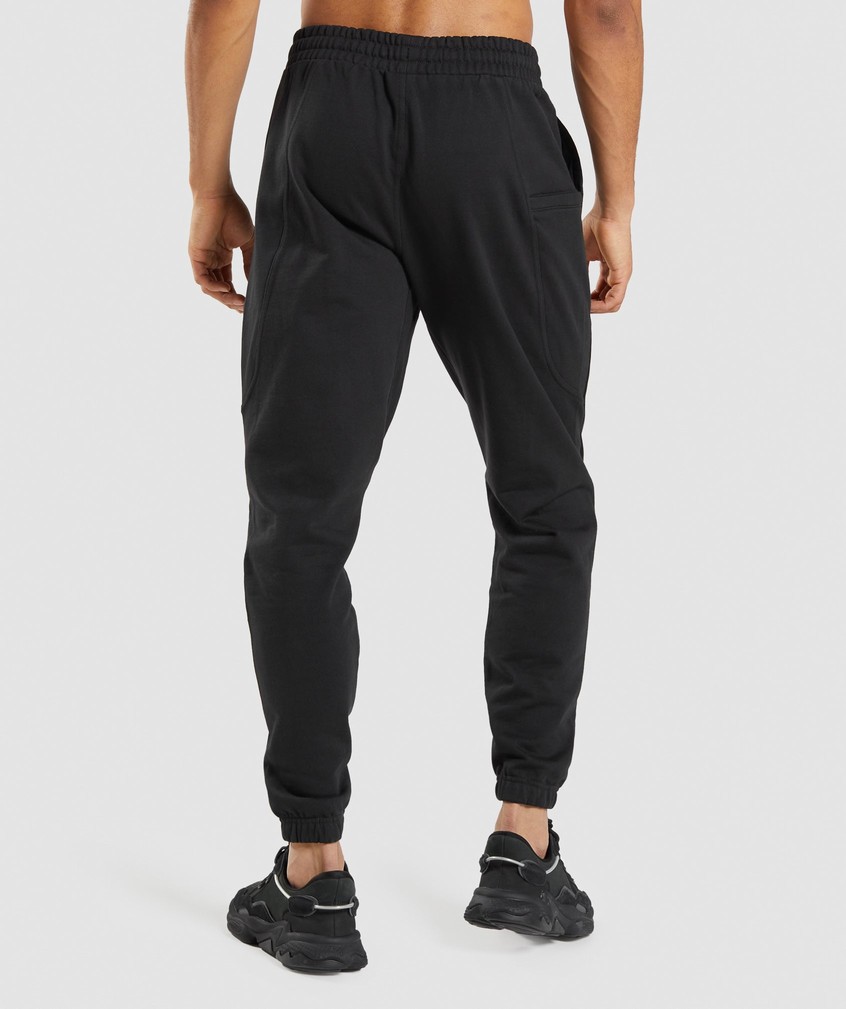 Black Men's Gymshark Essential Joggers | USA-26854