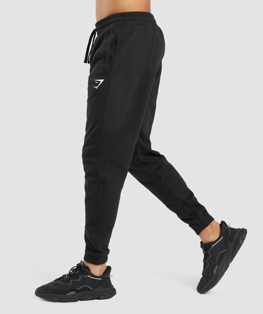 Black Men's Gymshark Essential Joggers | USA-26854