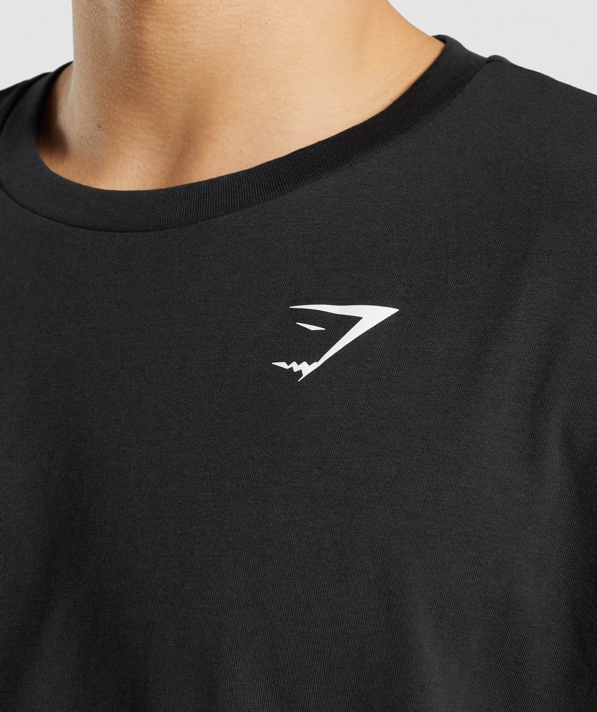 Black Men's Gymshark Essential Oversized T-Shirts | USA-10642