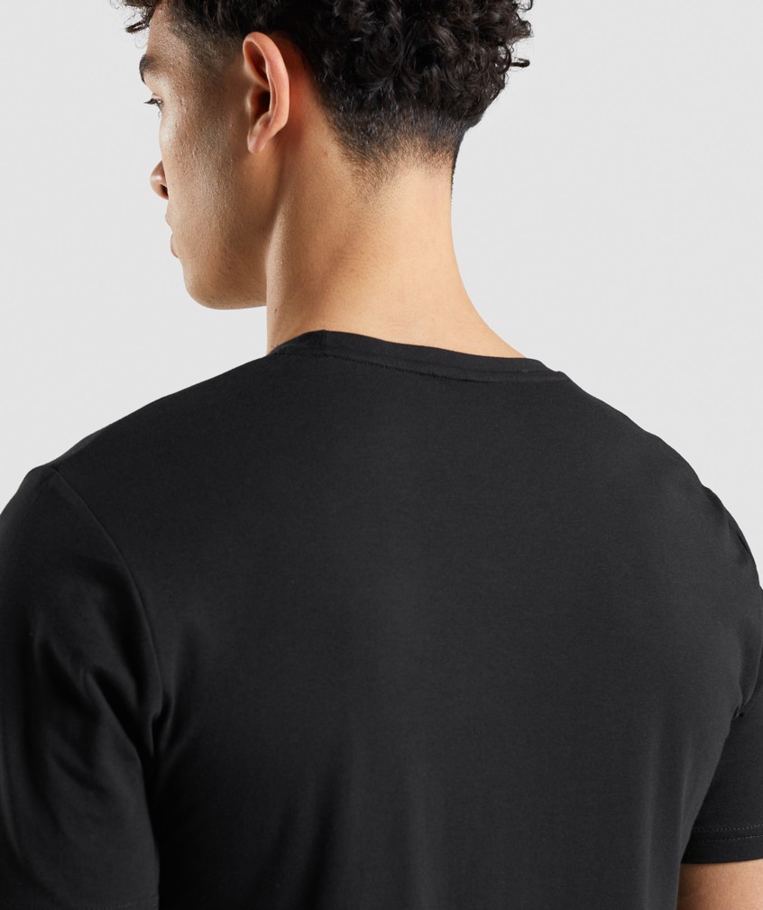 Black Men's Gymshark Essential T-Shirts | USA-96257