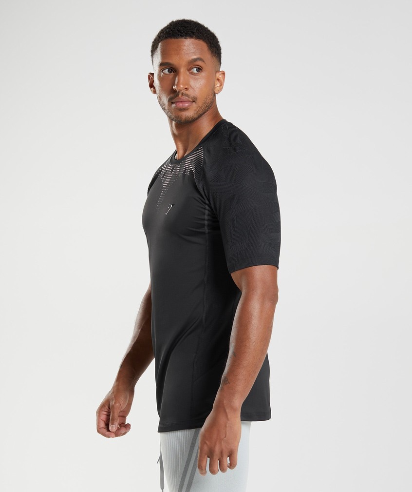 Black Men's Gymshark Form T-Shirts | USA-36198