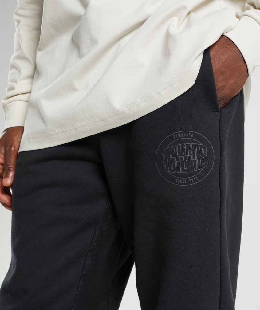 Black Men's Gymshark GS10 Year Joggers | USA-79846