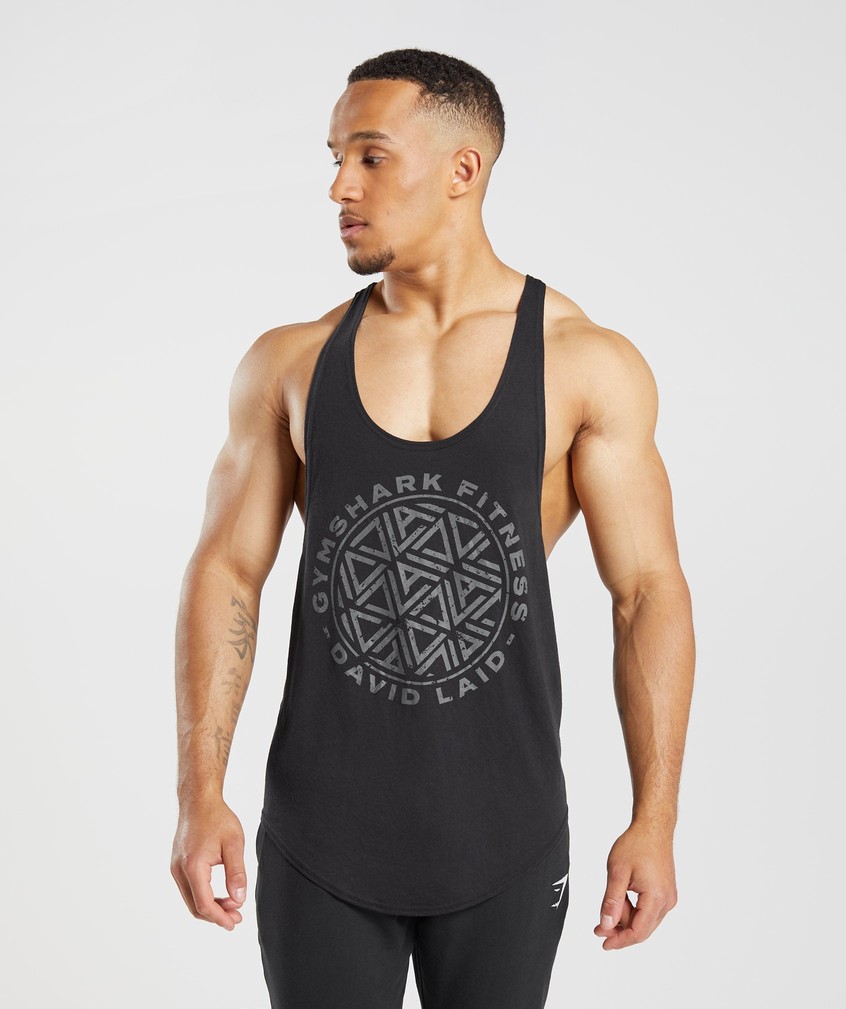 Black Men's Gymshark GS x David Laid Stringer | USA-70921