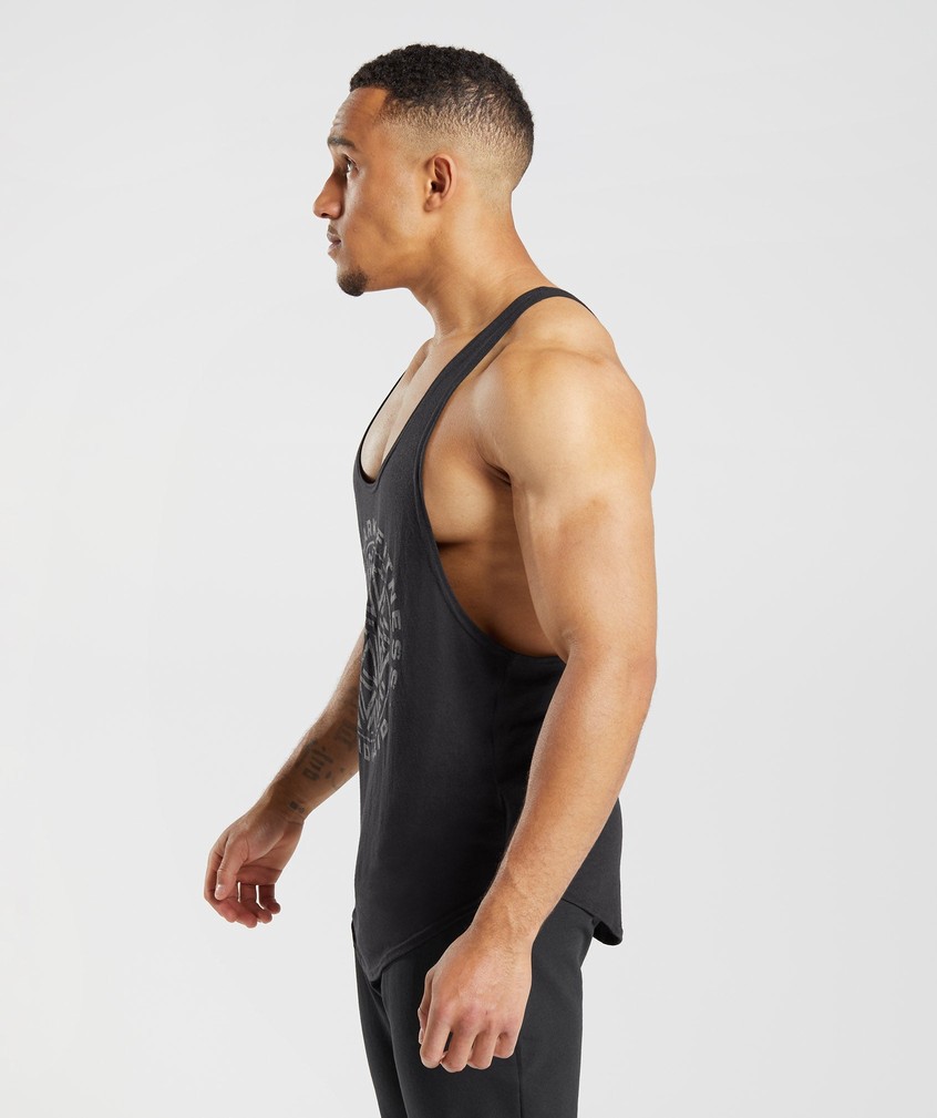 Black Men's Gymshark GS x David Laid Stringer | USA-70921