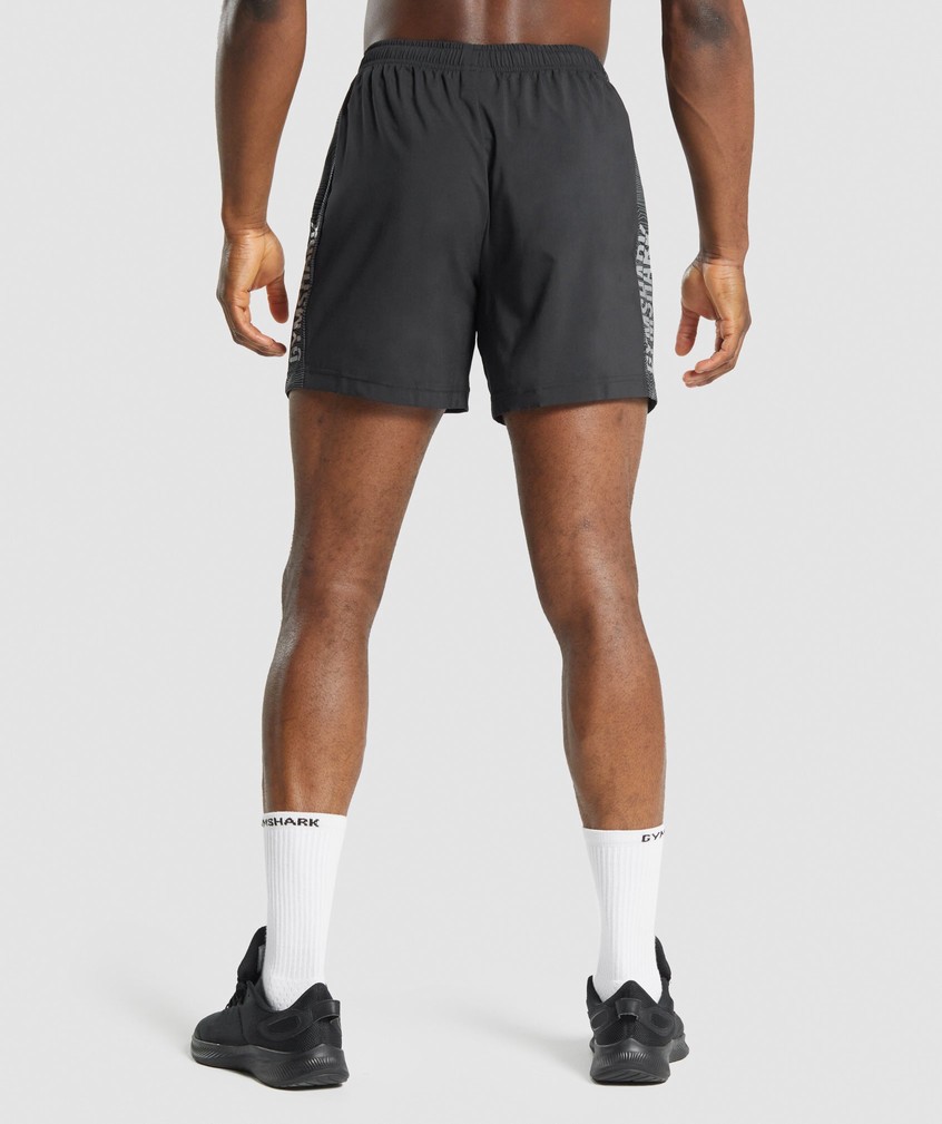 Black Men's Gymshark Graphic Sport Shorts | USA-12463