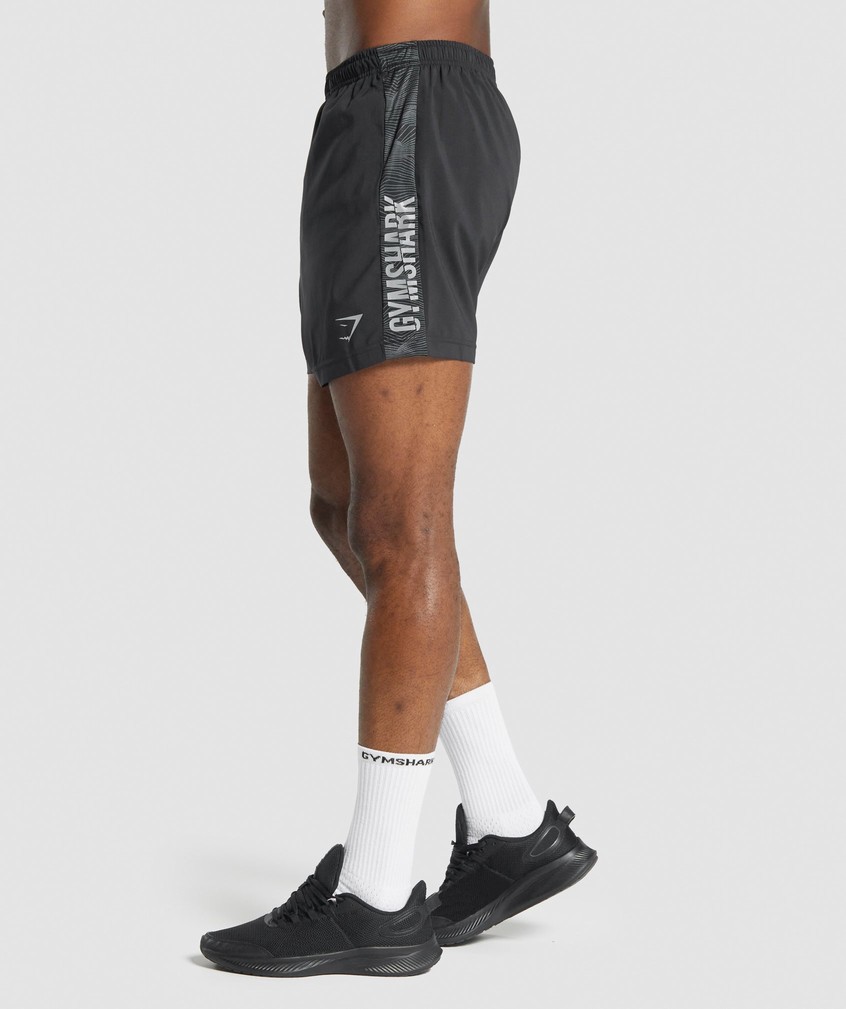 Black Men's Gymshark Graphic Sport Shorts | USA-12463