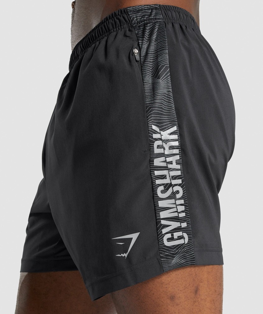 Black Men's Gymshark Graphic Sport Shorts | USA-12463