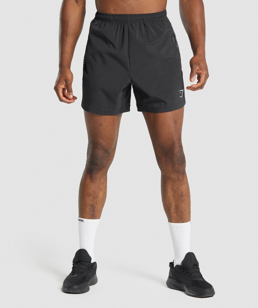 Black Men\'s Gymshark Graphic Sport Shorts | USA-12463