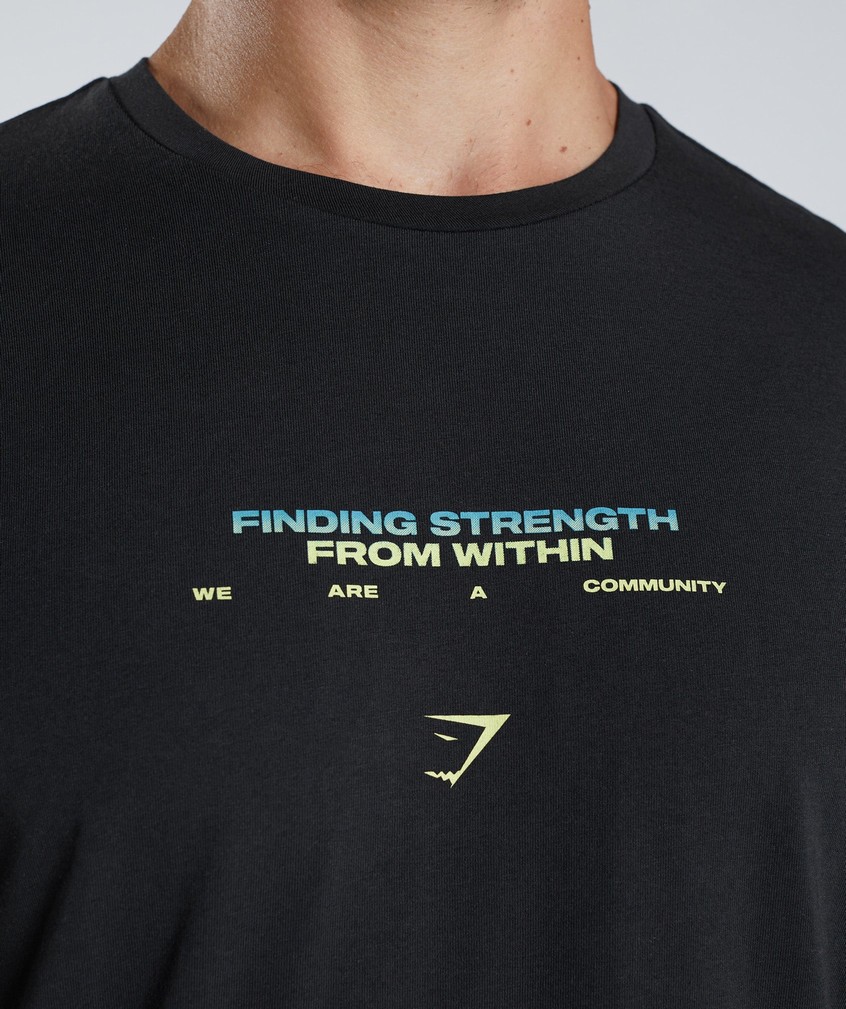 Black Men's Gymshark Hybrid Wellness T-Shirts | USA-52018