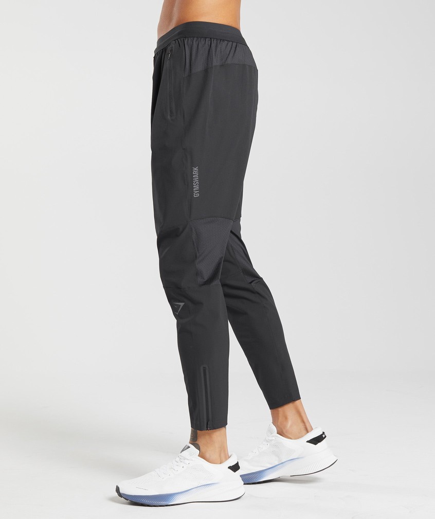 Black Men's Gymshark Hybrid Woven Joggers | USA-41692