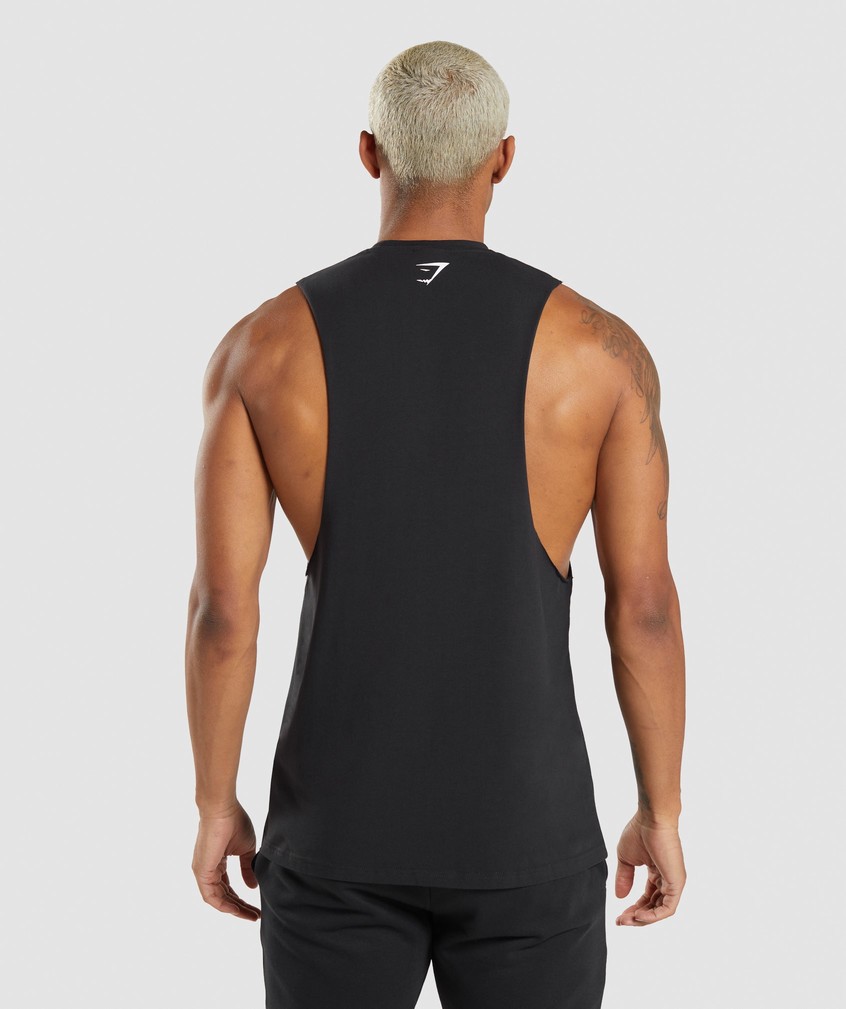 Black Men's Gymshark Its All You Drop Arm Tank | USA-29604