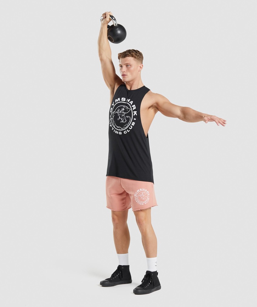 Black Men's Gymshark Legacy Drop Arm Tank | USA-13920