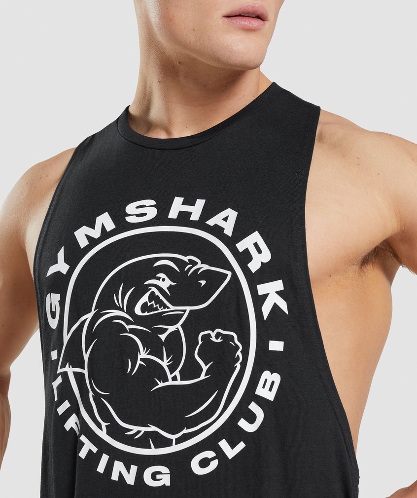 Black Men's Gymshark Legacy Drop Arm Tank | USA-13920