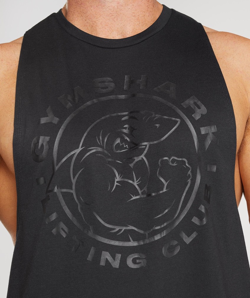 Black Men's Gymshark Legacy Drop Arm Tank | USA-92657