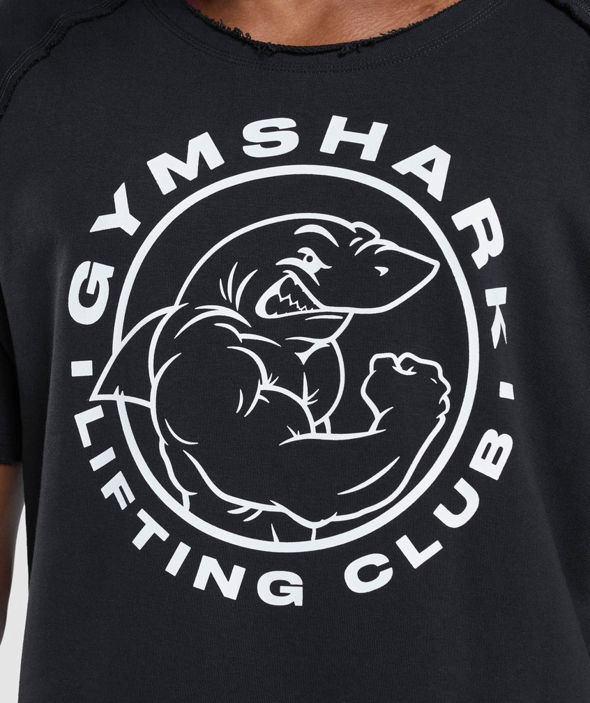 Black Men's Gymshark Legacy Rag Top T-Shirts | USA-17829