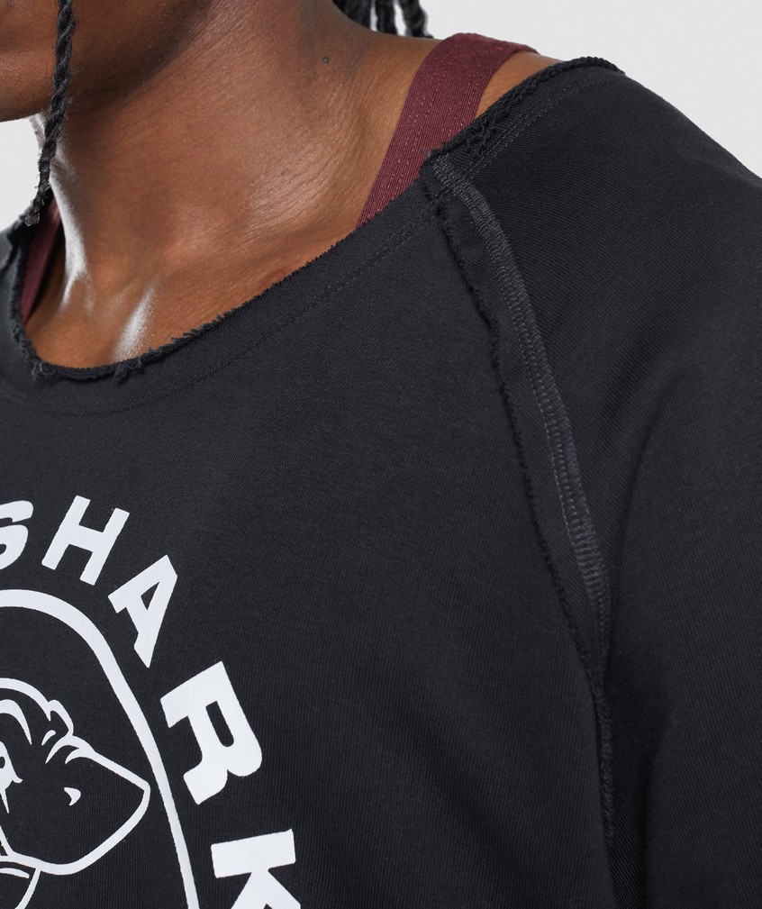 Black Men's Gymshark Legacy Rag Top T-Shirts | USA-17829