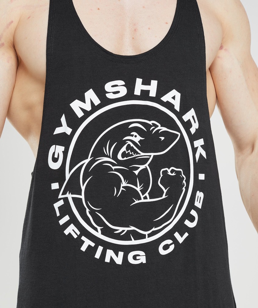 Black Men's Gymshark Legacy Stringer | USA-81509