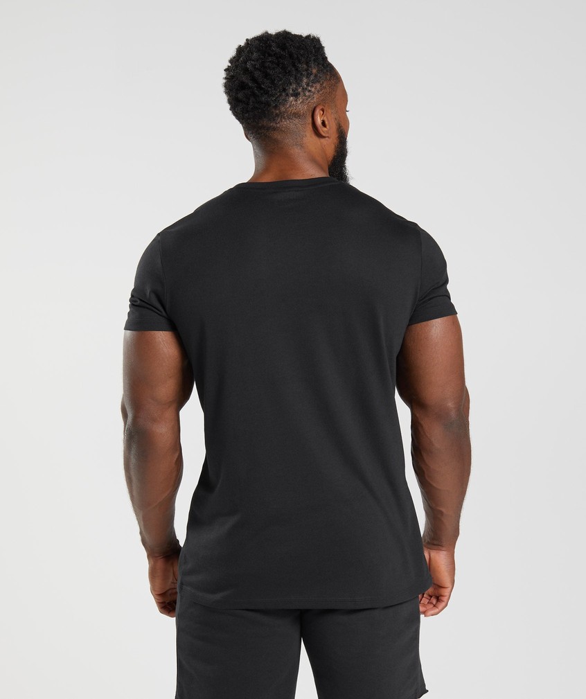 Black Men's Gymshark Legacy T-Shirts | USA-06543