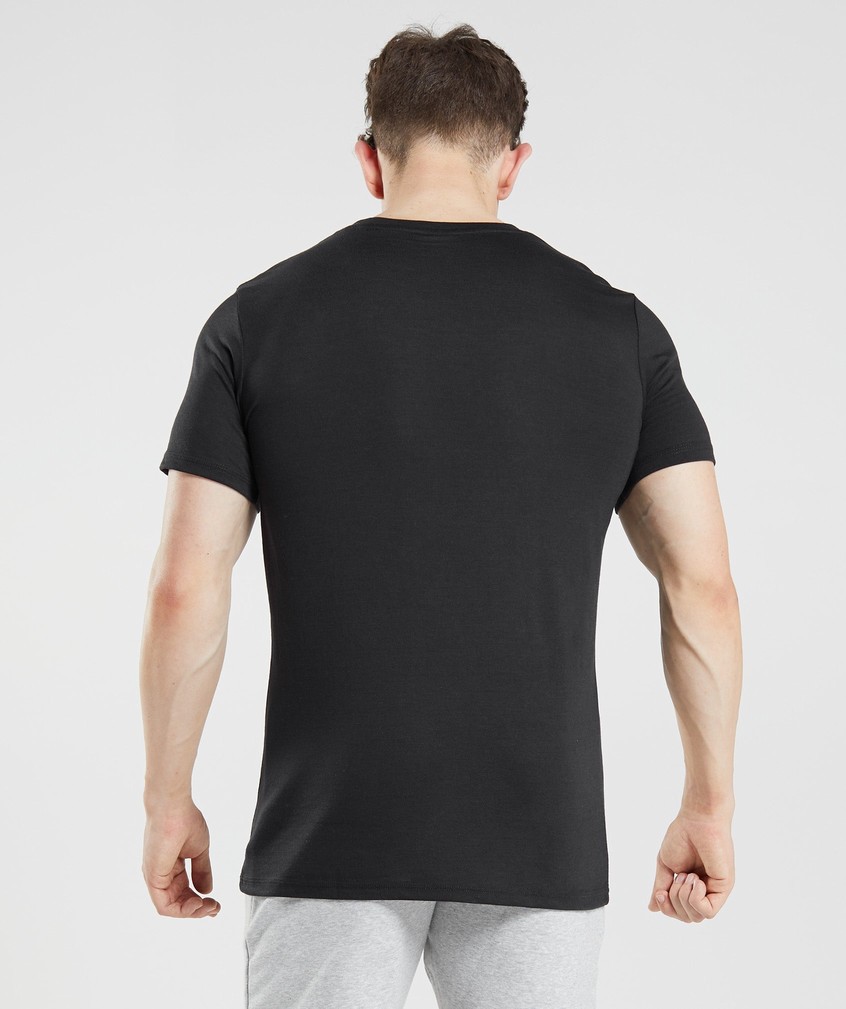 Black Men's Gymshark Legacy T-Shirts | USA-58763