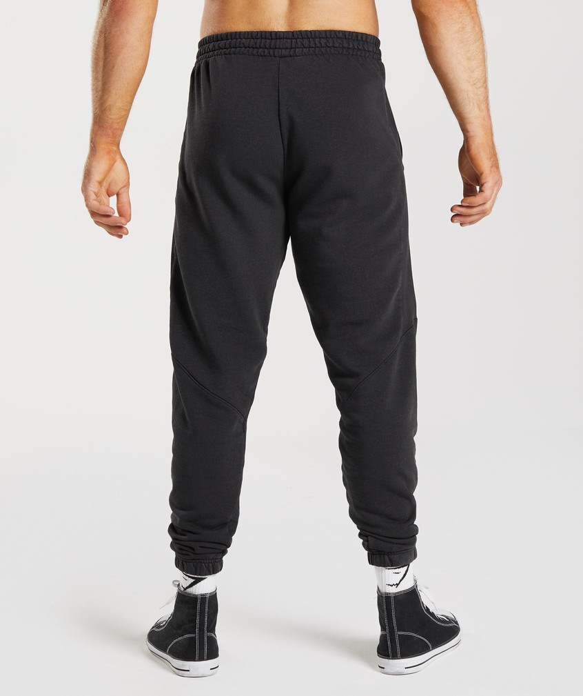 Black Men's Gymshark Power Washed Joggers | USA-37021