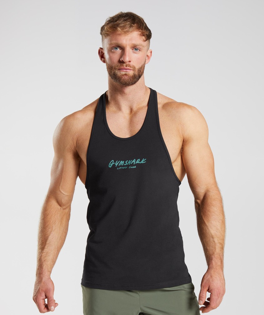 Black Men\'s Gymshark Prepare For Tomorrow Stringer | USA-82314