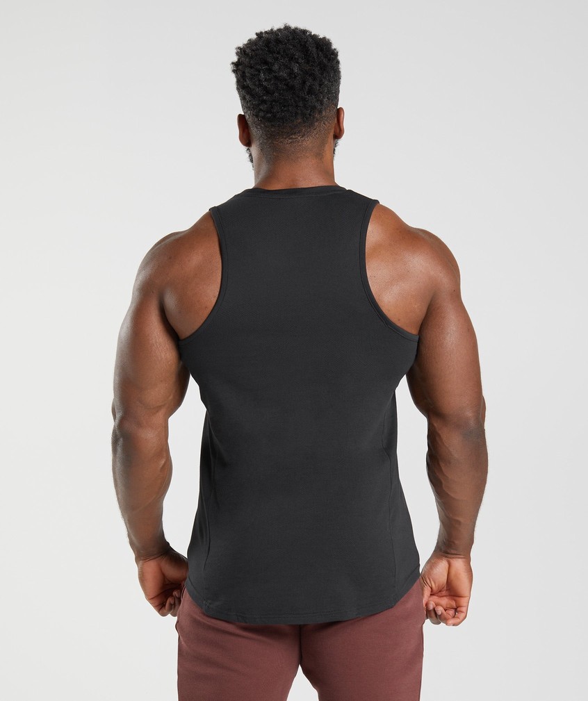 Black Men's Gymshark React Tank | USA-60342