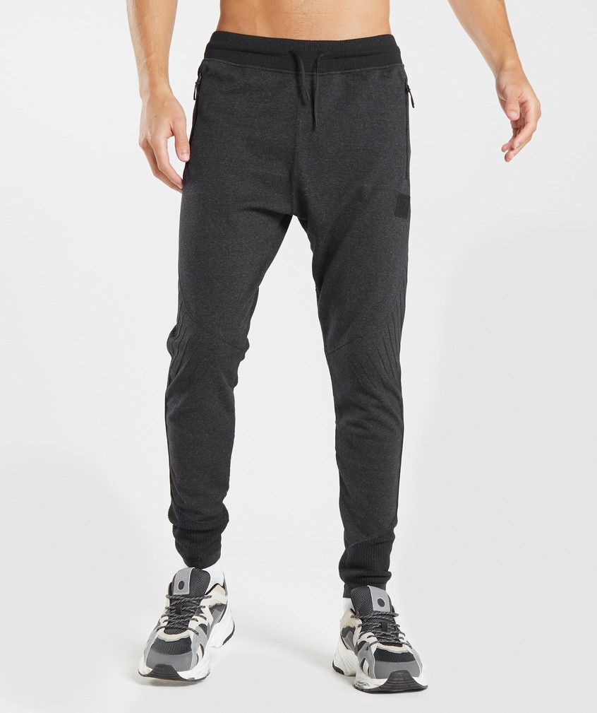 Black Men\'s Gymshark Retake Knit Joggers | USA-59428