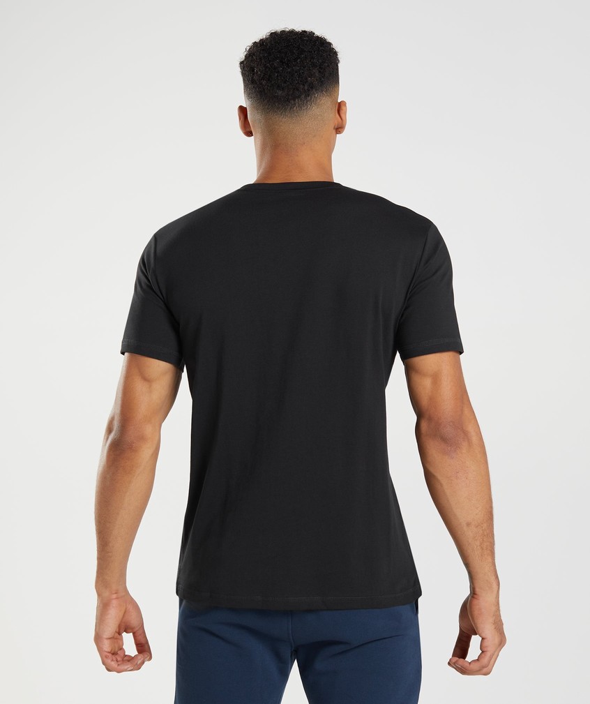 Black Men's Gymshark Sharkhead Infill T-Shirts | USA-09743