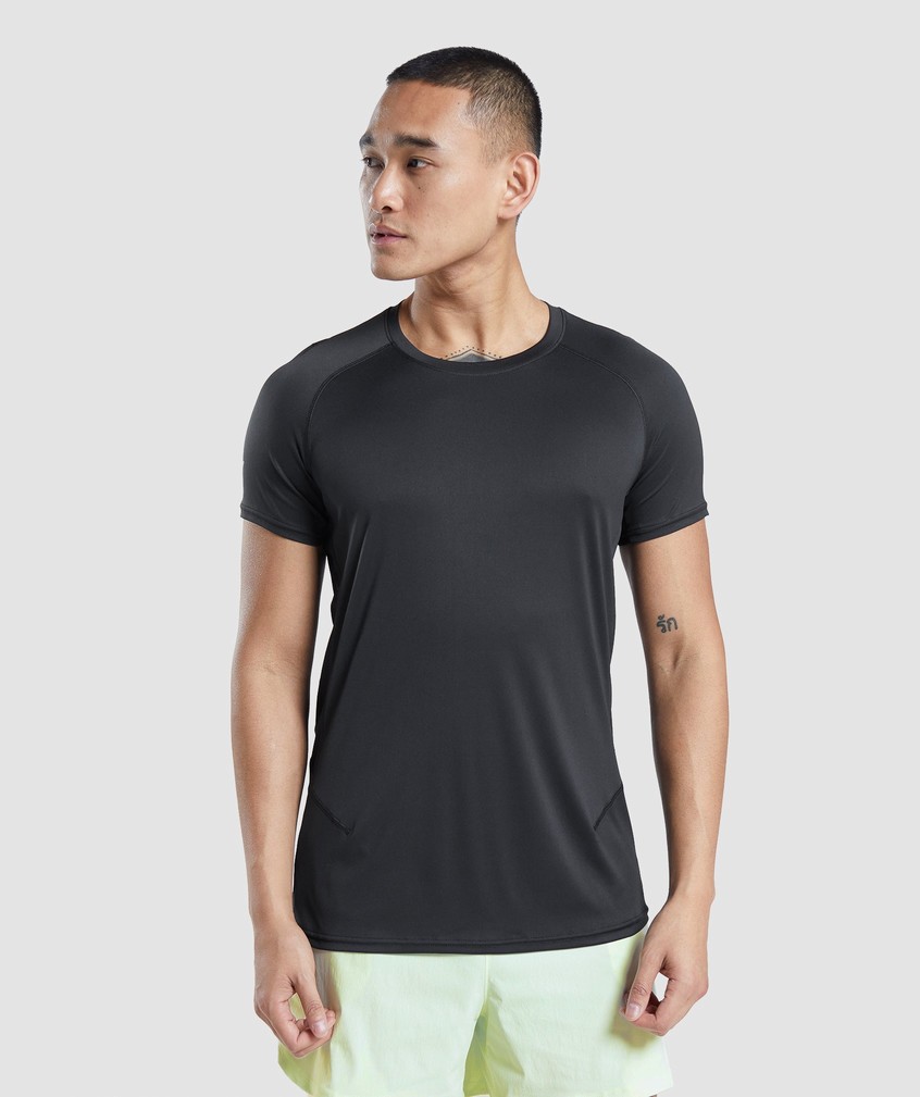 Black Men's Gymshark Speed Evolve T-Shirts | USA-45083