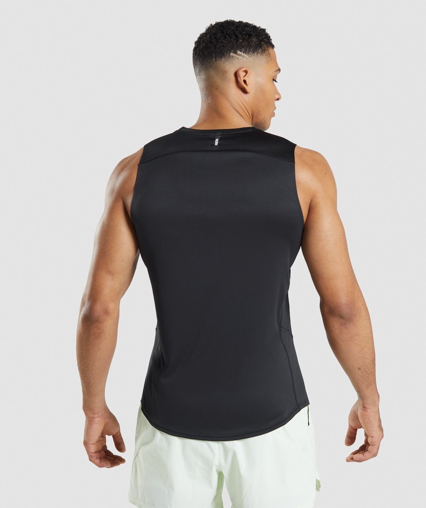 Black Men's Gymshark Speed Evolve Tank | USA-91407