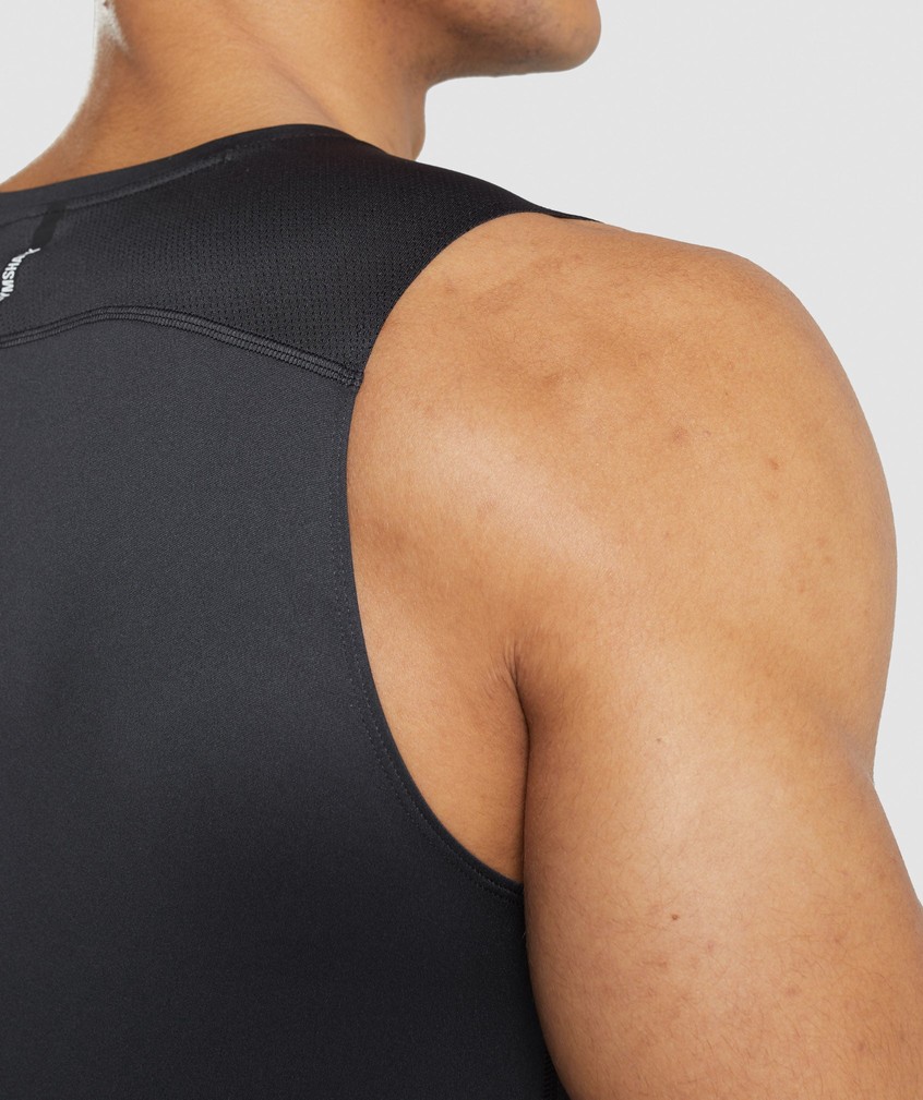 Black Men's Gymshark Speed Evolve Tank | USA-91407