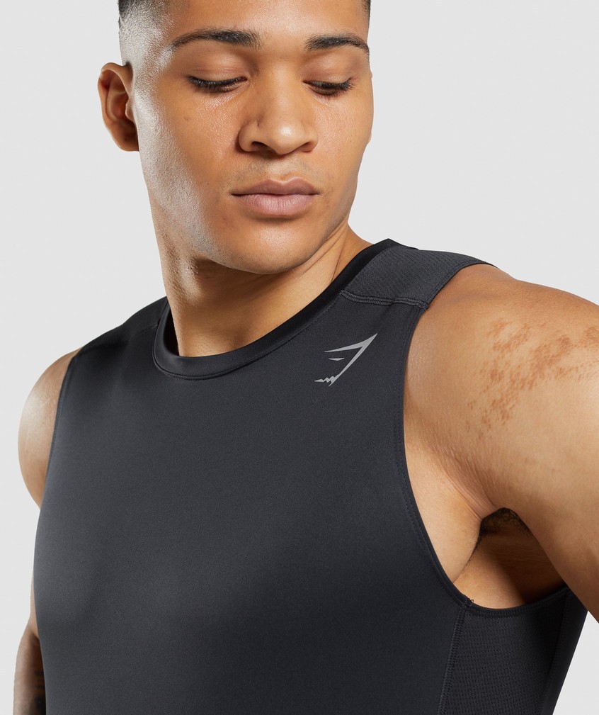 Black Men's Gymshark Speed Evolve Tank | USA-91407