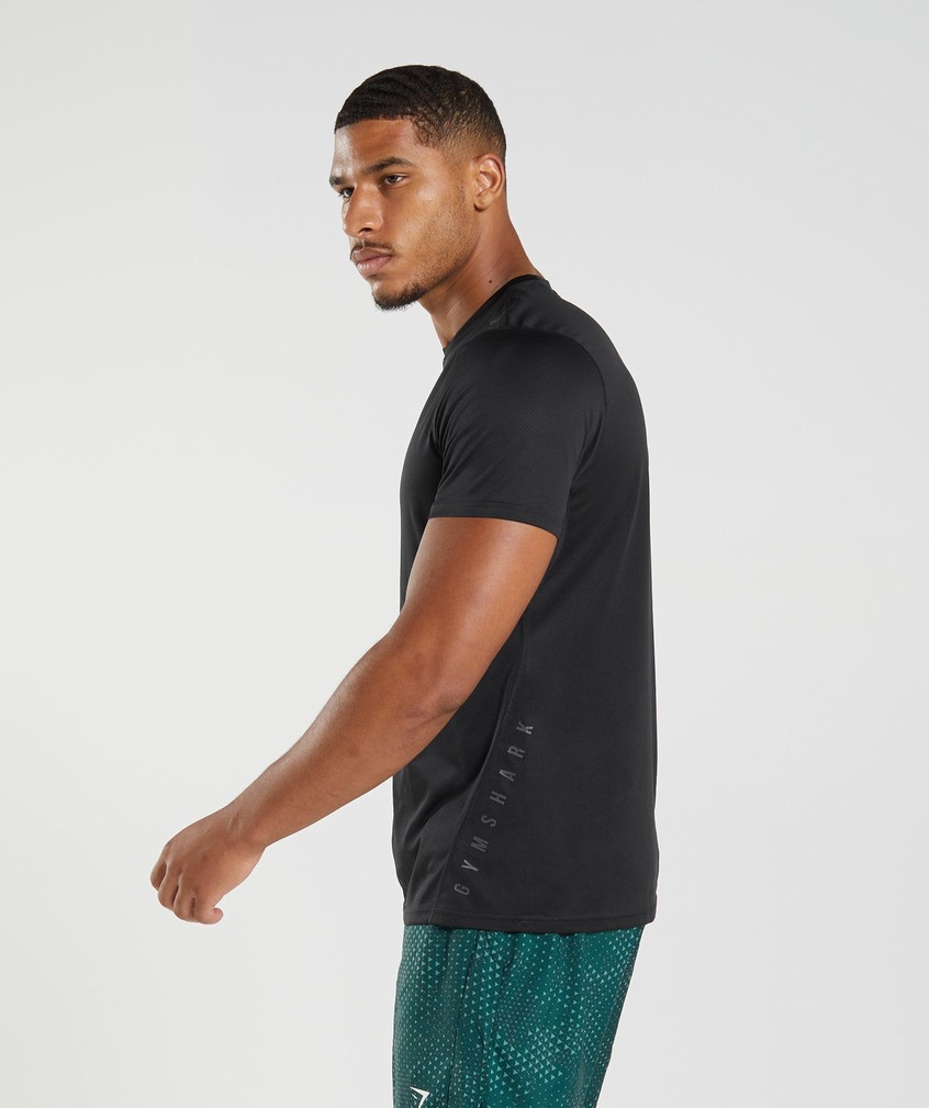 Black Men's Gymshark Sport T-Shirts | USA-68715