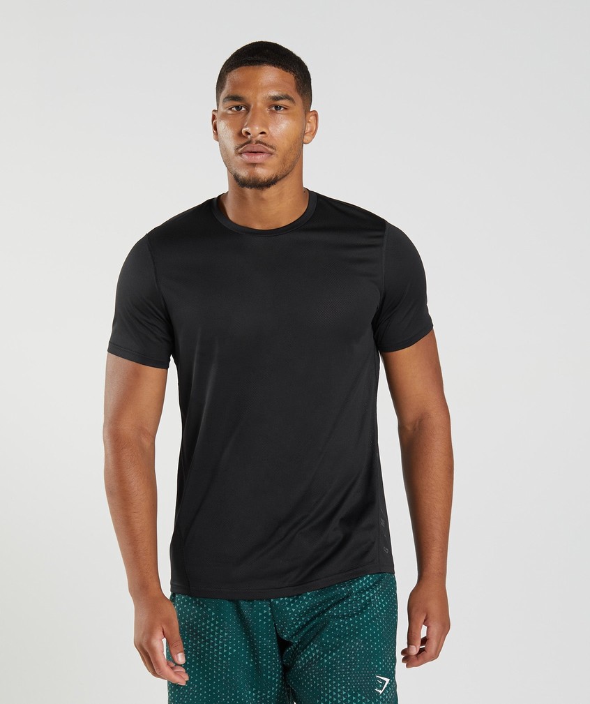 Black Men\'s Gymshark Sport T-Shirts | USA-68715