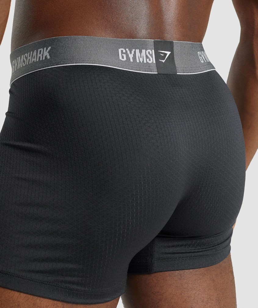 Black Men's Gymshark Sports Tech Boxers 2Pk Panties | USA-89752