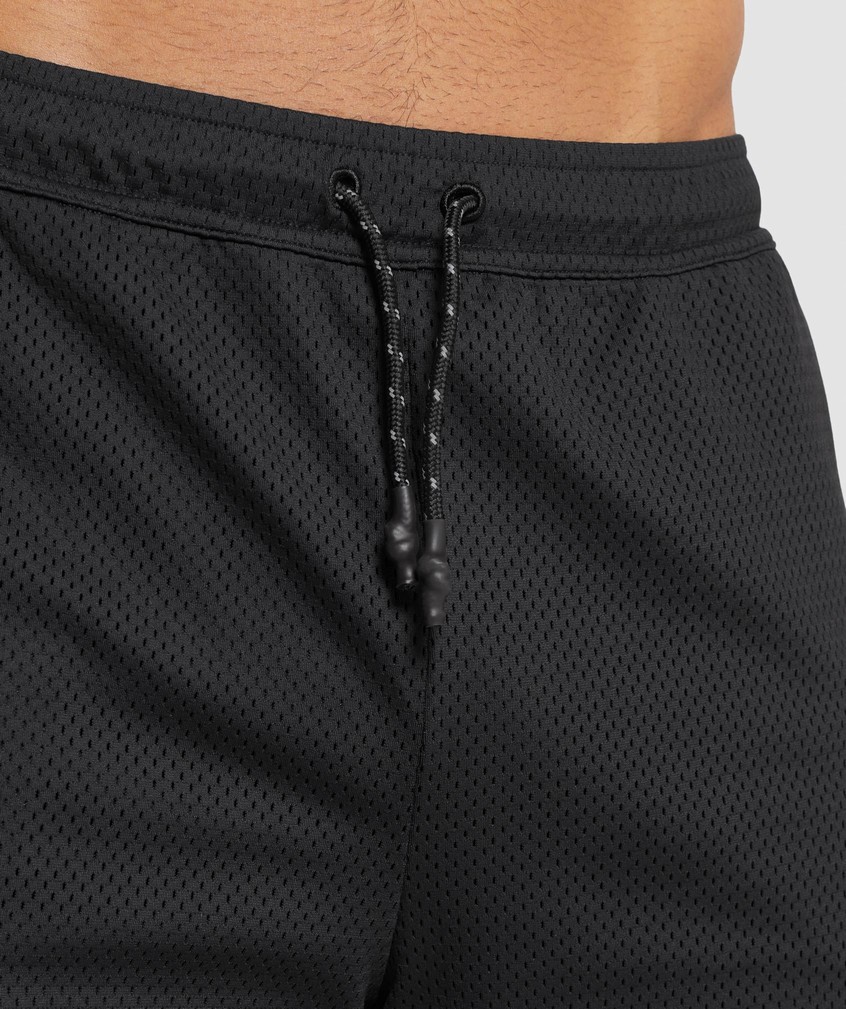 Black Men's Gymshark Steve Cook Mesh Shorts | USA-10597