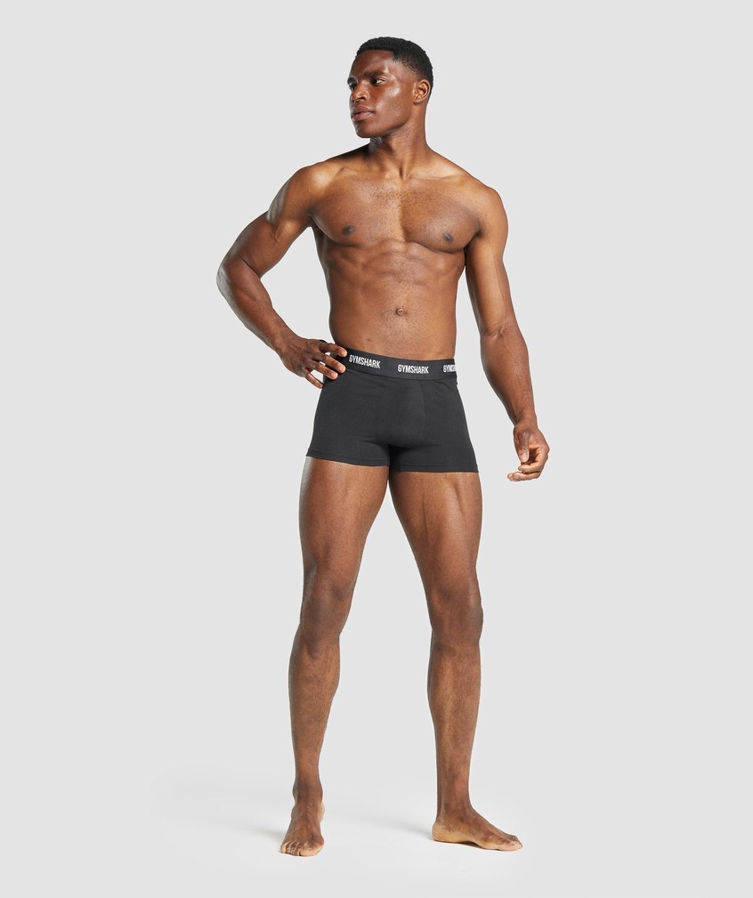 Black Men's Gymshark Trunk 2pk Panties | USA-71468